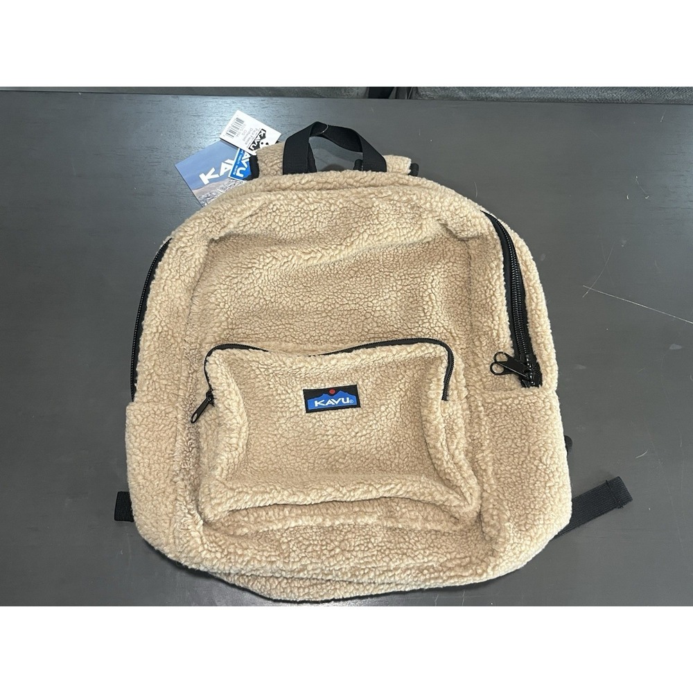 Kavu Fleece Backpack Driftwood Beige Tan Brown